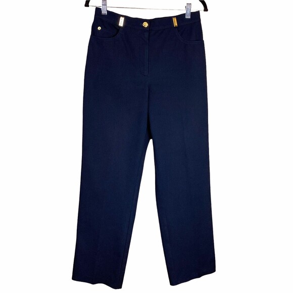 St. John Sport by Marie Gray Navy High Rise Trousers Women's size 6 - Picture 1 of 16
